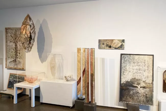 Vue intérieure de l'atelier de Viviane Fontaine, espace exposition